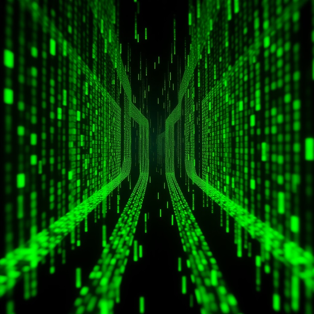 Holographic terminal interface floating in dark room